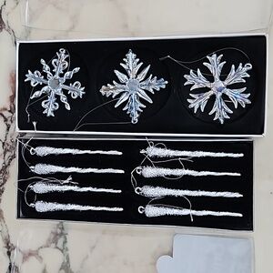 Snowflake and Icicles Ornaments